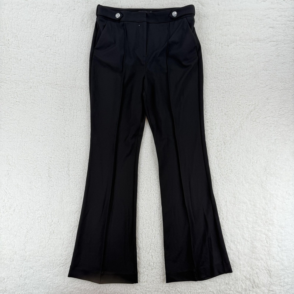 Truth By Republic Womens 12 Black Ponte Stretch Dress Pants Wide Leg Bootcut NEW